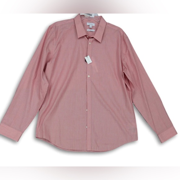 Calvin Klein Other - NWT CALVIN KLEIN Men’s Pink Stripe Infinite Cool Slim Button Down Shirt XL $59